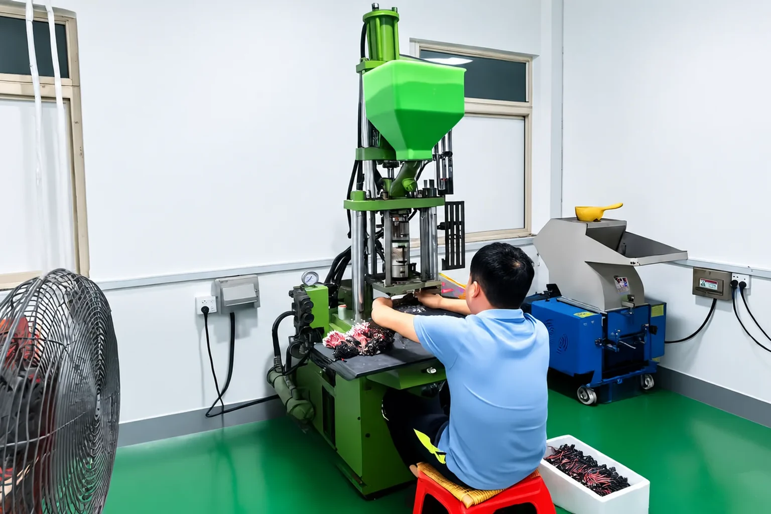 Connector assembly production — customer-supplied photograph